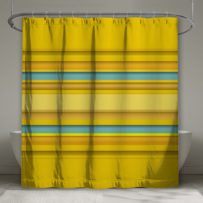Yellow Blue Stripes Shower Curtains Extra Long