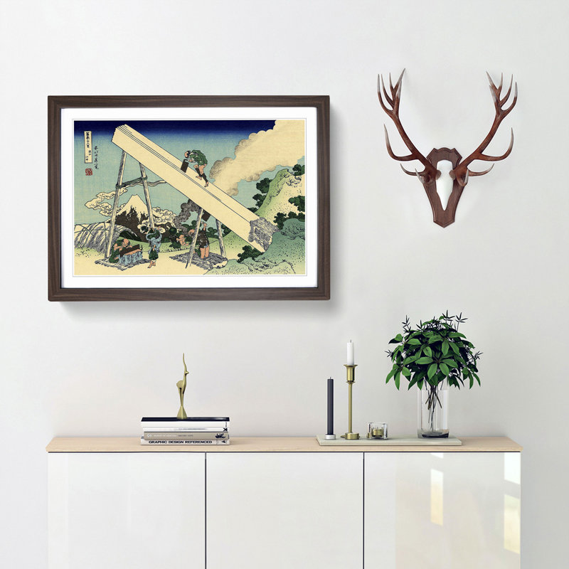 Fuji from the Mountains of Totomi by Katsushika Hokusai - Framed Print, 27cm H x 36cm W x 2cm D, Walnut Framed