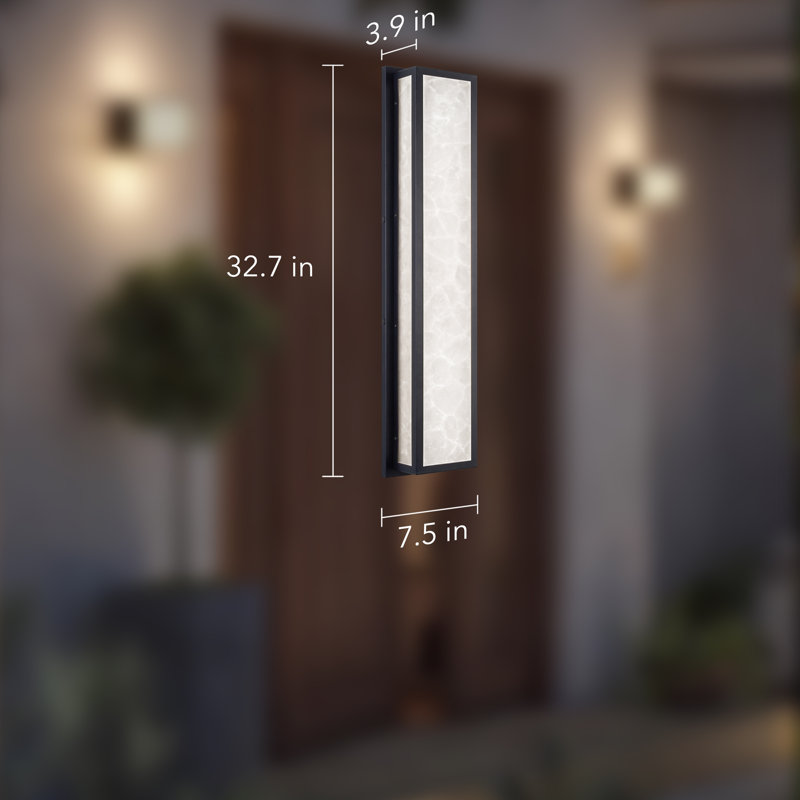 Black Marble Wall Sconces, 32.6" H x 7.5" W x 3.9" D