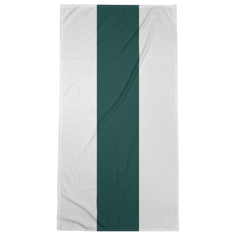 Lightweight Bath Towel, White/Kelly Green/White, Microfiber