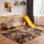 Tapis à poils longs pour le salon, tapis moelleux doux de 4 pi 6 po pour la chambre à coucher, la chambre de bébé, la décoration de chambre d'enfant, brun teinté