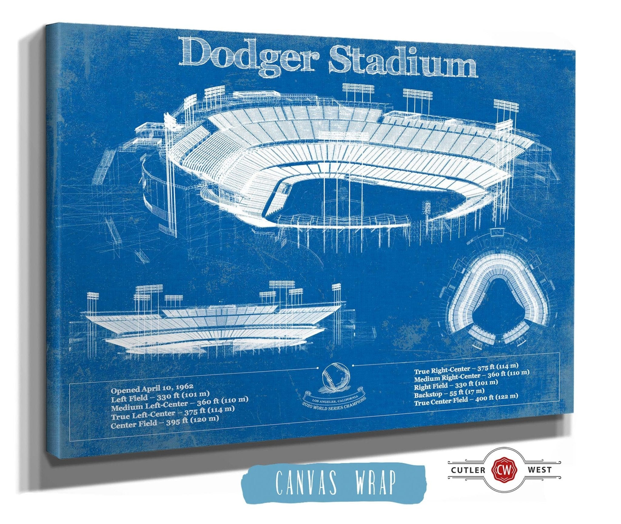 Dodger Stadium Blueprint Wallpaper Mural