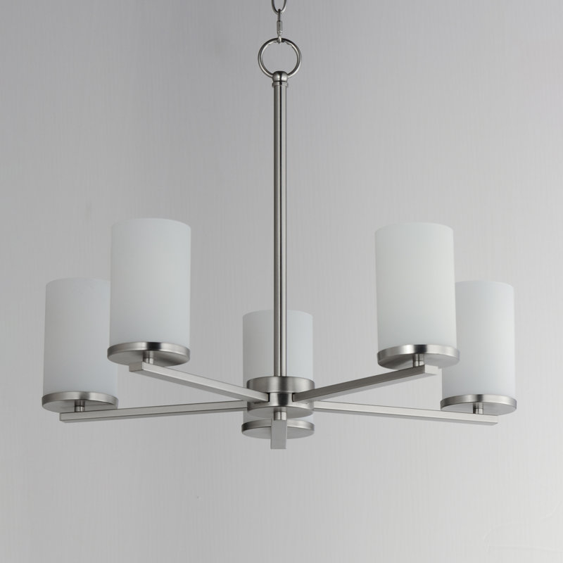 Seleem 5 - Light Steel Dimmable Classic / Traditional Chandelier, Satin Nickel