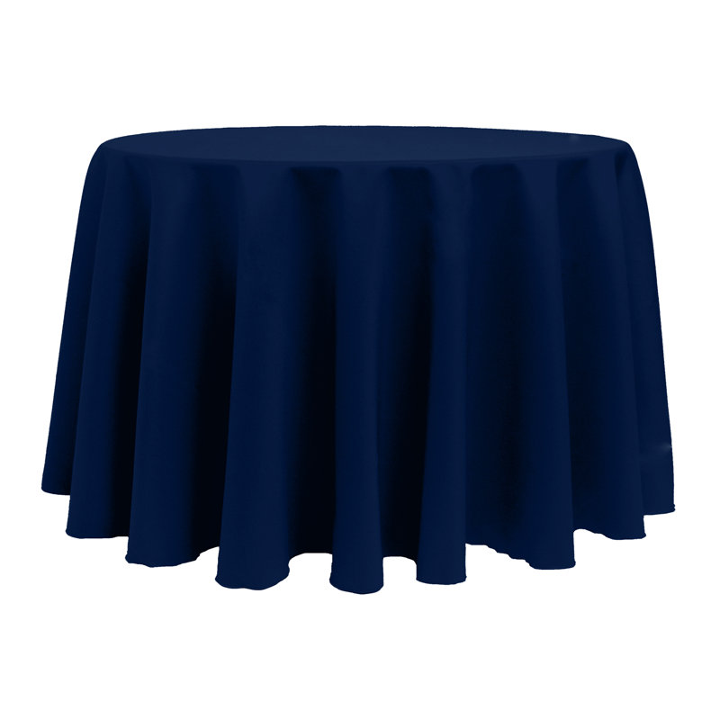 10 Pack Round Polyester Linen Tablecloth, 132" x 132", Deep Royal