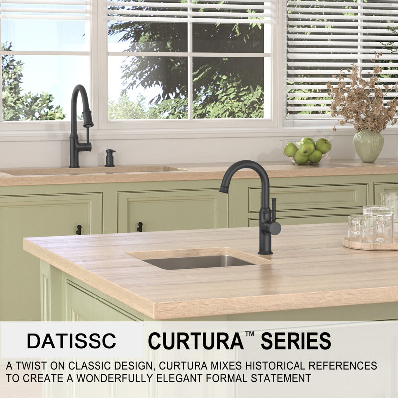 Single Handle Kitchen Bar Faucet, Matte Black