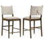 Chaise d'appoint de comptoir rembourrée Clera, ensemble de 2 attaches Clera, bois brun