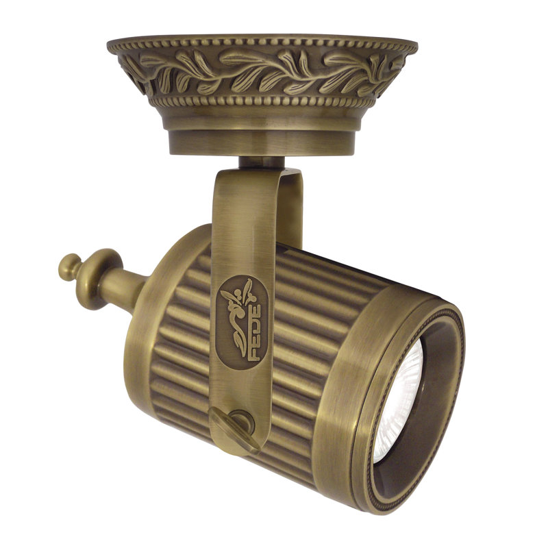 Foshee LED Semi Flush Mount, Antique Brass