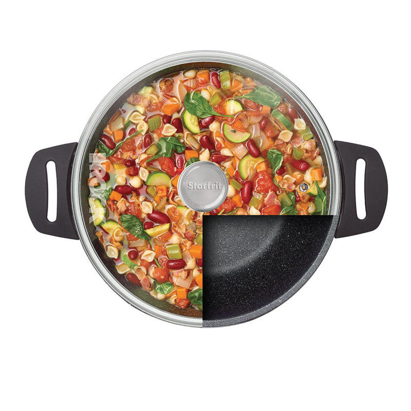 Starfrit The Rock 14.4'' Non Stick Electric Skillet with Glass Lid