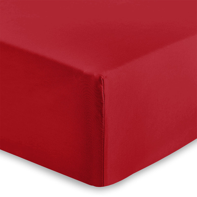 40 cm Soft Brushed Microfiber Extra Deep Fitted Sheet, Kingsize (5'), Red