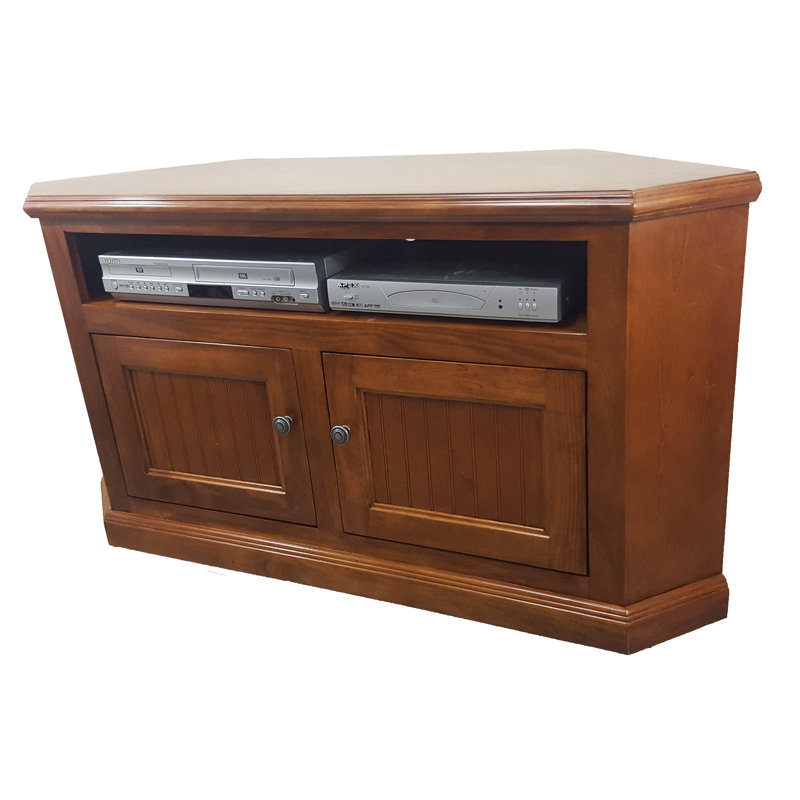 Bolesworth Unfinished Corner TV Stand for TVs up to 50", Antique Black