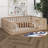 Full Size Platform Bed With Fence, Solid Wood Floor Bed Frame With Door, Elegant Design Daybed Frame-1175199184