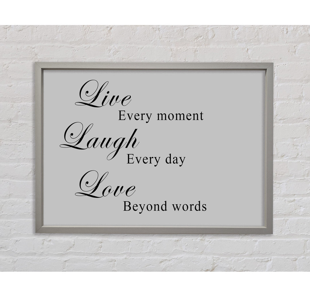 Love Quote Live Laugh Love Vivid Pink - Single Picture Frame Kunstdrucke auf Leinwand