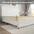 Bed Frame with 56" Tall Headboard, Boucle Upholstered Platform Bed with Nailhead Trim, Soft Fabric, No Box Spring Needed, Easy Assembly-1409323677-1409323651