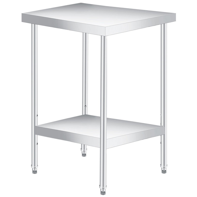 Table de travail en acier inoxydable 30 x 24 po pour table de préparation des aliments, H 35 po x l 30 po x P 24 po