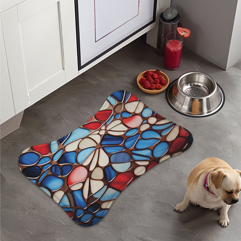 Matelas d'alimentation en os 1 pièce RWB Glass Art, 18"