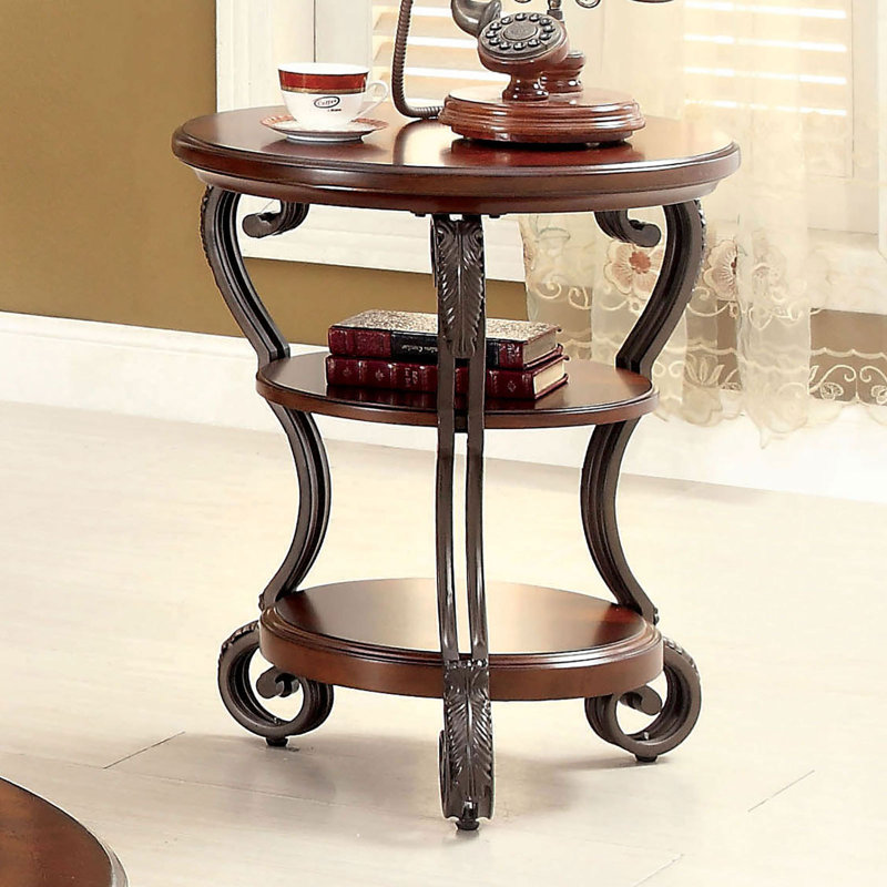 Meuble de salon de style traditionnel avec tablette latérale ouverte de 1 pièce