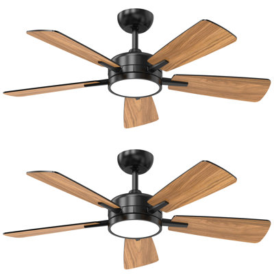 2pcs 46 Inch Ceiling Fans With Lights Remote Control Quiet Fan