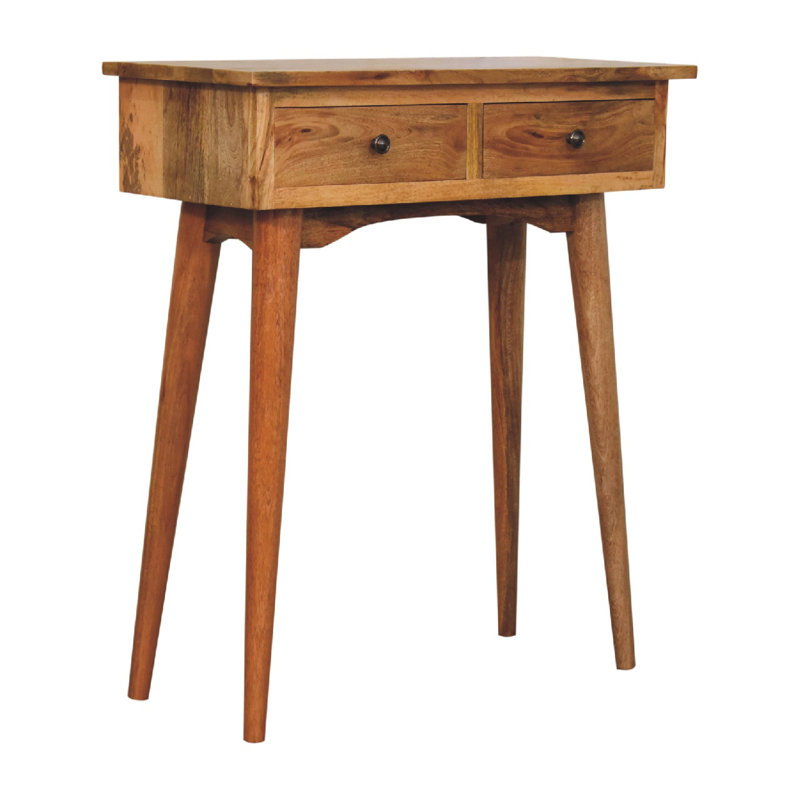 Berteau 70cm Solid Wood Console Table, Oak, 30.7" H x 27.6" W x 11.8" D