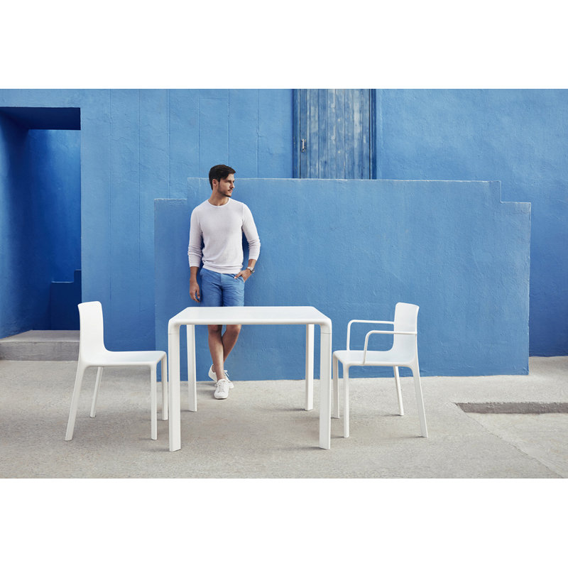 Kes Stacking Patio Dining Chair, White