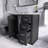 30'' Solid Wood Frame Black Freestanding Bathroom Vanity Set With Ceramic Top