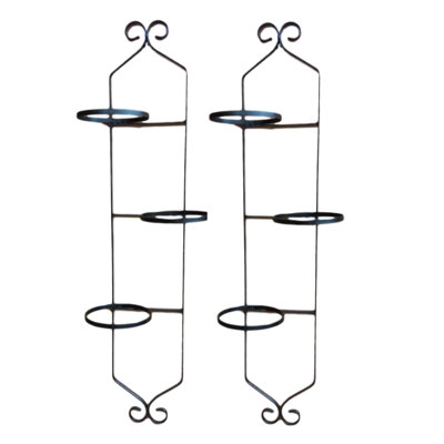 Porte-pot mural en fer forgé pour plantes de 6,5 po D1EA5A5B777A45818410266A71E628C2, ensemble de deux.