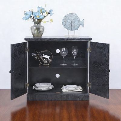 Storage Sideboard Cabinet with Mirrored Doors and Adjustable Shelf for Multi-Room Use
