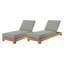 2 Pacific Teak Outdoor Chaise Loungers-1215461696