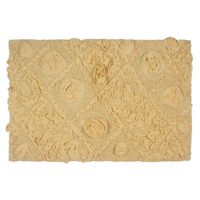 Schoenberger Floral Design Cotton Bath Rug