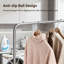 Chariot à linge avec support à suspendre, panier à linge roulant avec roulettes et sac à doublure amovible, panier à linge robuste en métal avec tablette de rangement à usage domestique