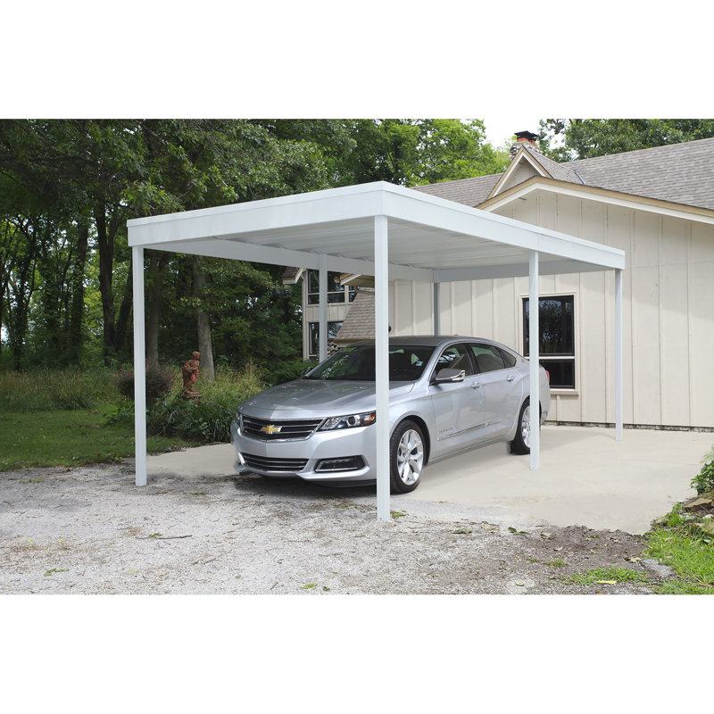 10 x 20 Ft White Galvanized Steel Carport Shelter