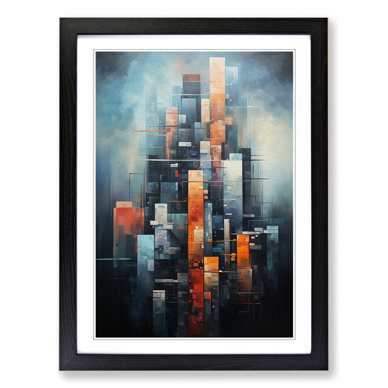 Skyscraper - Single Picture Frame Print on Wood, Black Framed, 46cm H x 34cm W
