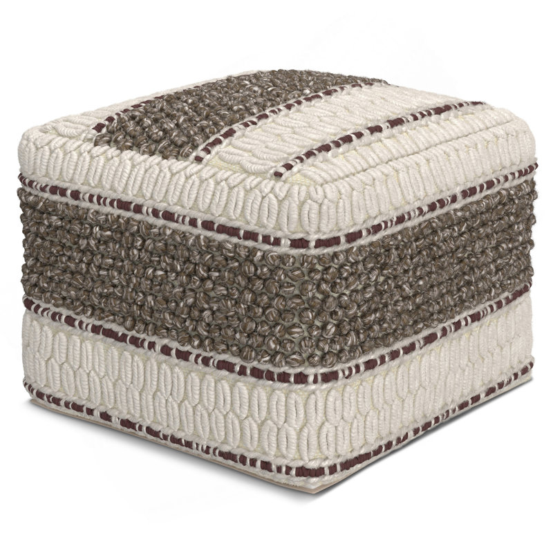 Grady - Pouf carré - Brun terre, Tissu brun foncé