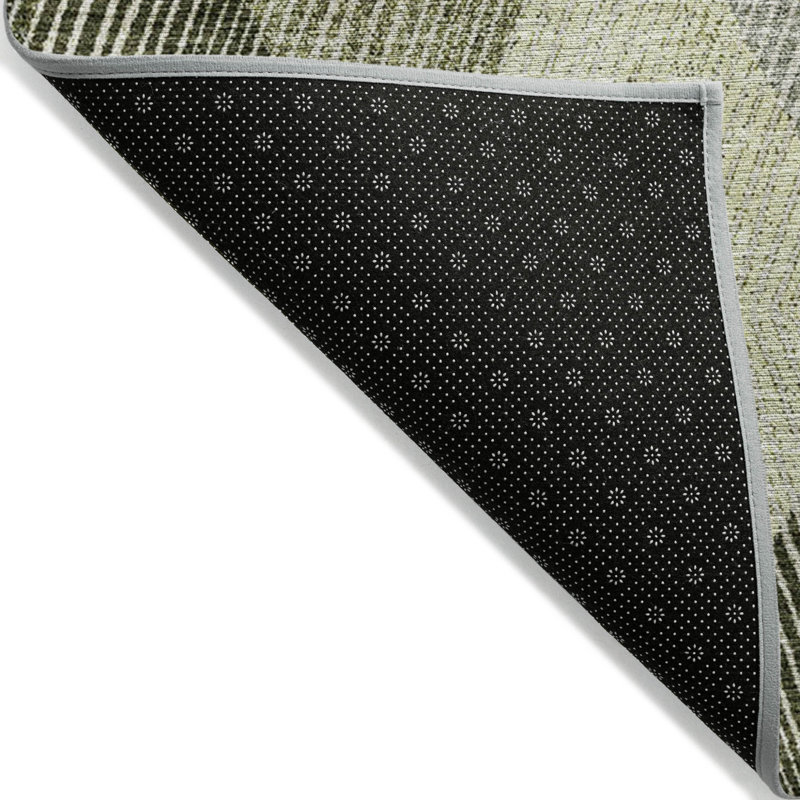 Tapis intérieur / extérieur lavable Argyle 10 pi x 14 pi vert olive et ivoire Arpin