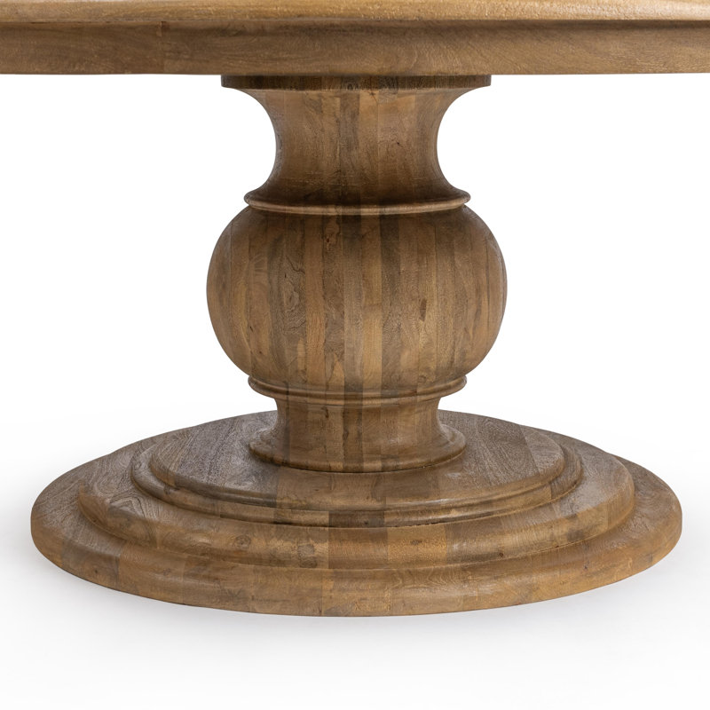 Brookside Round Solid Wood Pedestal Dining Table, 30" H x 72" L x 72" D