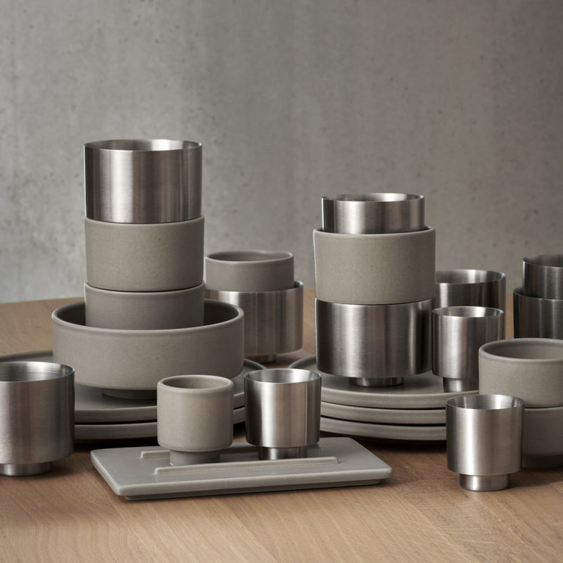 MAKOTO Stainless Steel Japanese Style Mug - Coffee, Tea or Espresso - Set of 2, Espresso 1.9