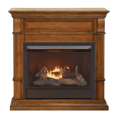 Duluth Forge DFS-300LT-3AS, système de cheminée sans évent, foyer: FLF300T et manteau de cheminée: CM300-3-AS, pomme épice
