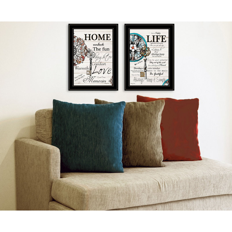 Art mural encadré 2 pièces Life / Home par Robin-Lee Vieira