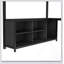 Lit mezzanine en métal avec bureau en L, cubes de rangement et garde-robe ouvert pour enfants, adolescents et adultes