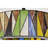 Delvis Black Lighted Ceiling Fan With Multi-Colored Earth Tones Tiffany Style Glass Shade Fandelier With Remote