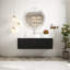 Ensemble de meuble-lavabo mural 48 po noir avec lavabo rond blanc en céramique pré-assemblé-1028107444
