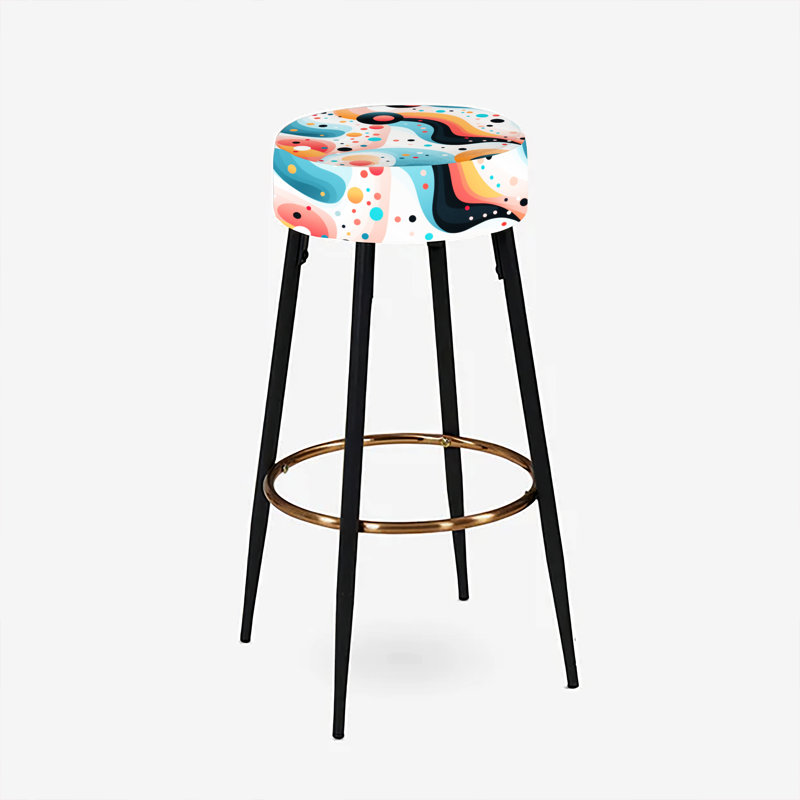 Ensemble de 2 tabourets de bar Cheerful Polka Dot Swirl Dance