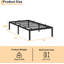 Structure de grand lit plateforme en métal avec lattes en acier renforcé - Silencieux, aucun sommier nécessaire, rangement sous le lit-2047560055