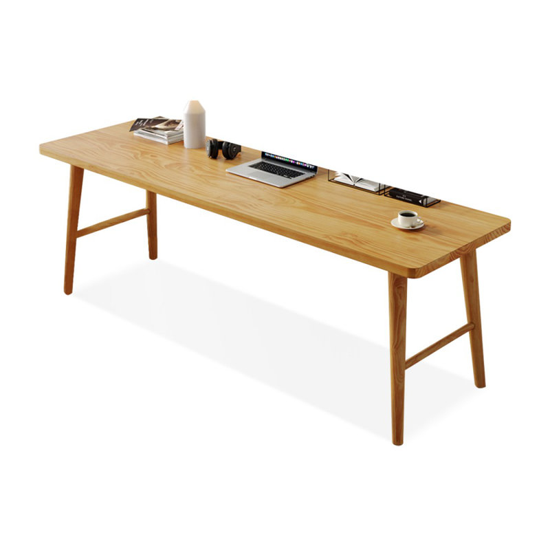 Burlywood Rectangular Solid Wood desk, 29.53" H x 86.61" W x 31.5" D