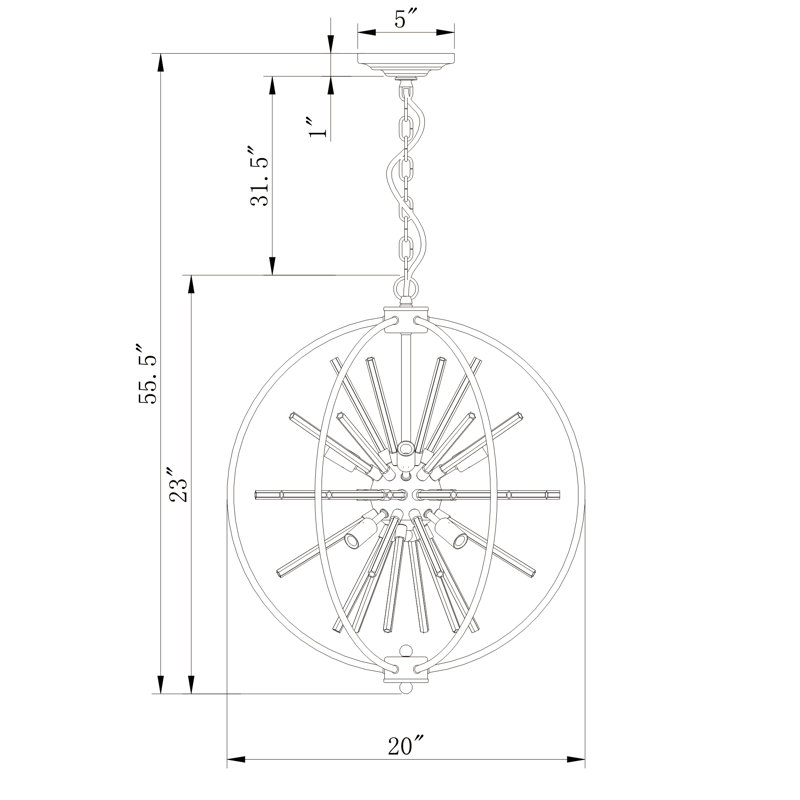 Hucksley 8 - Light Globe Chandelier