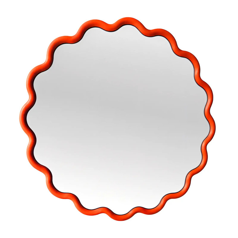 Round Wave Mirror, Orange