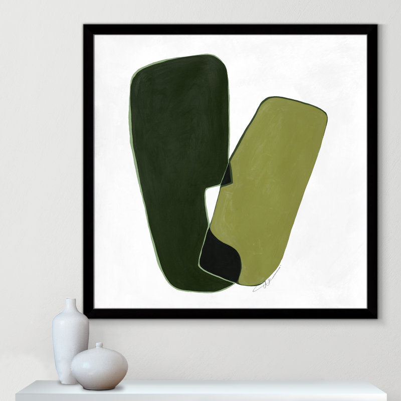 «Unity Green II» par Casa Fine Arts, Impression encadrée noire sans passe-partout, H 42,5 po x l 42,5 po x P 1,25 po