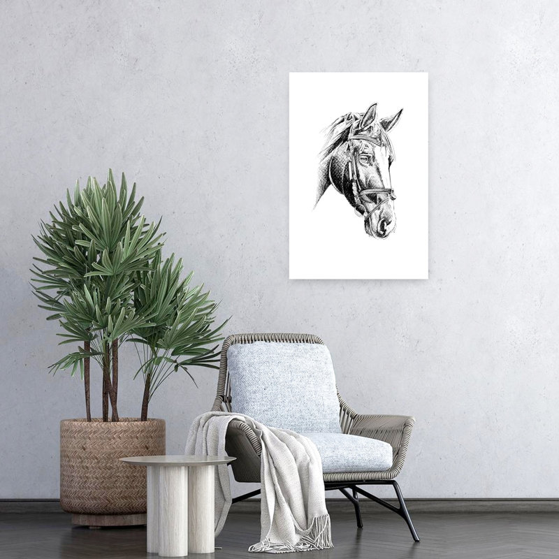«Elegant Horse Portrait», reproduction d'art murale rétro, H 24 po x l 16 po