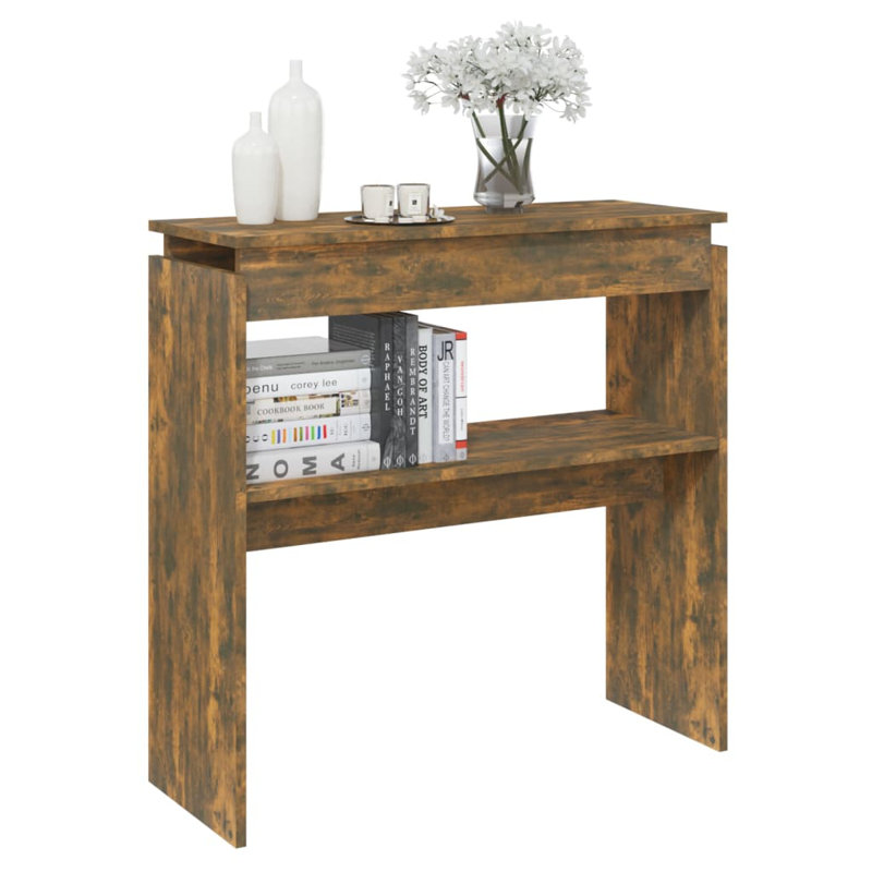 Console Console Table d'entrée pour couloir Table d'appoint étroite en bois d'ingénierie, Chêne fumé