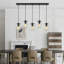 Camelot 5 - Light Matte Black Kitchen Island Pendant