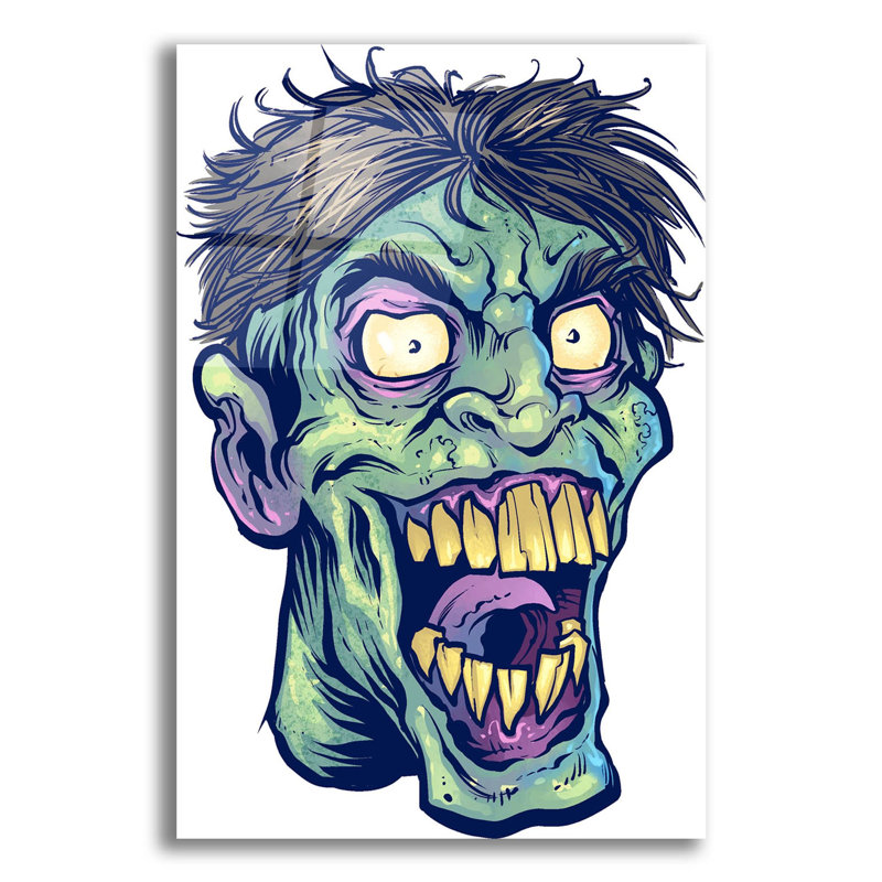 " Zombie Pattern Head 15 " by Flyland Designs, 16" H x 12" W x 0.13" D